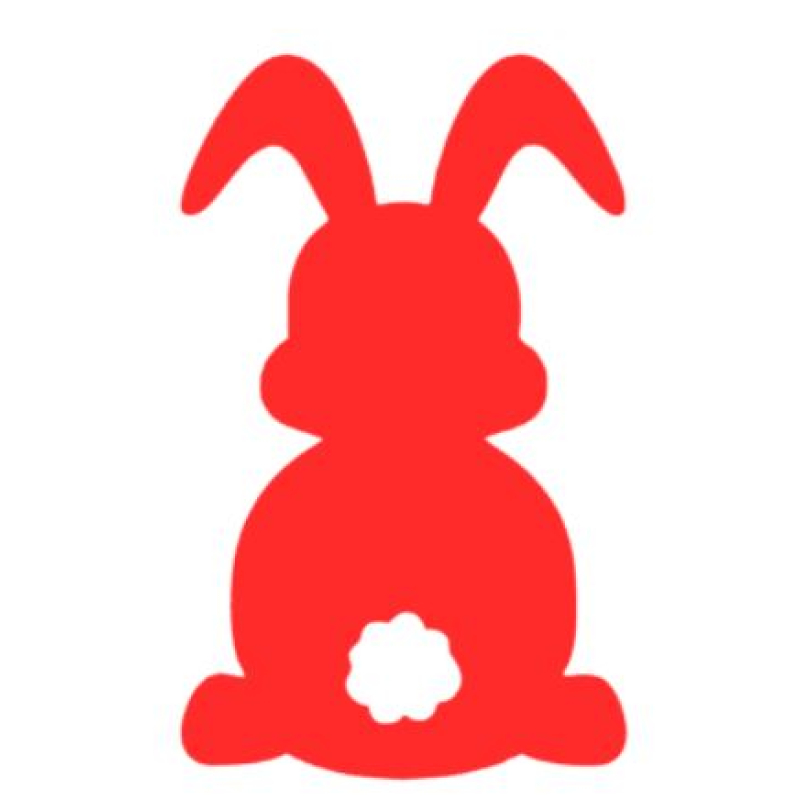 Paashaas, 2 oren omlaag - raamsticker